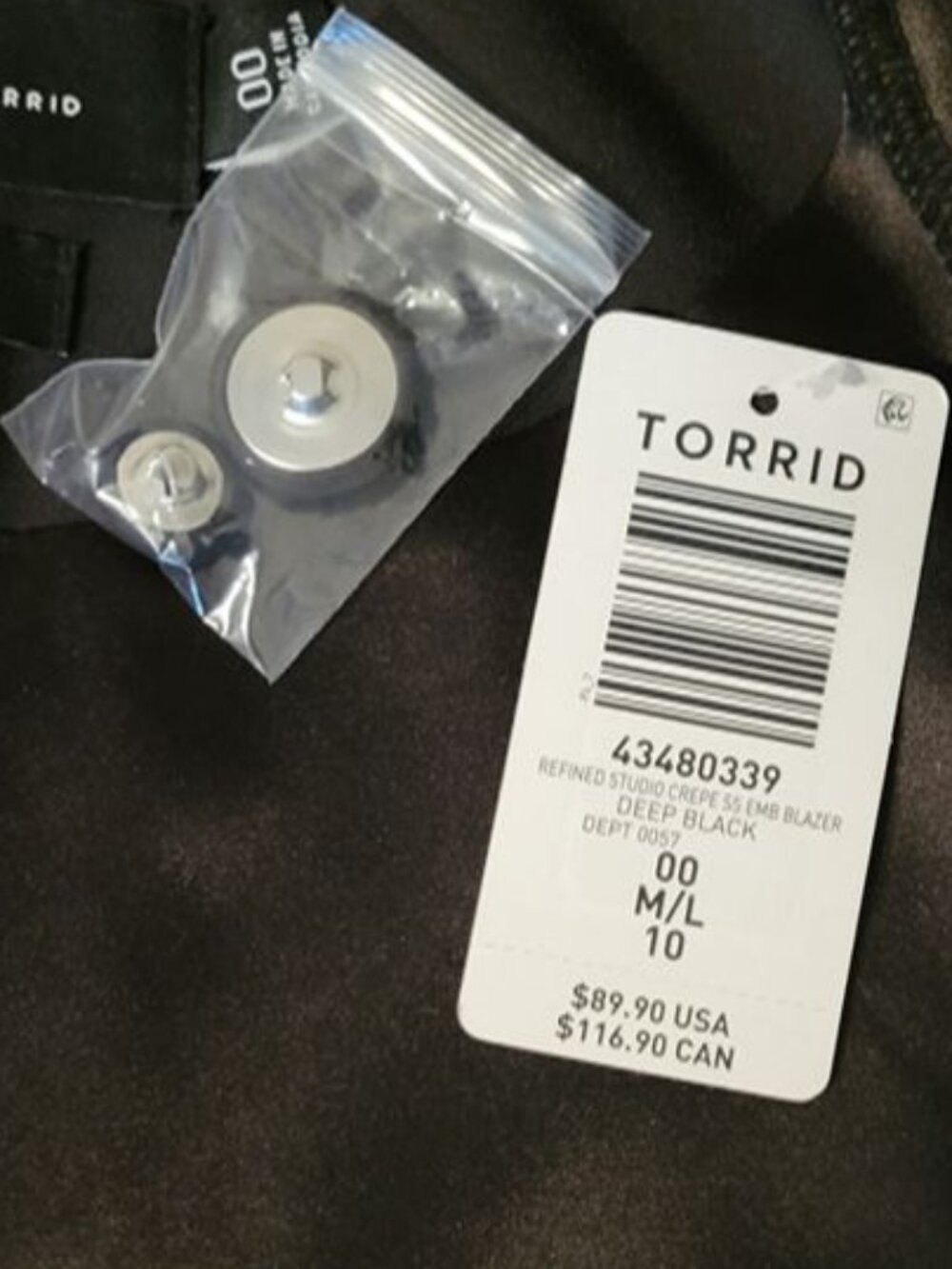 NEW Studio by Torrid black rose BLAZER size M/L NWT - Picture 4 of 13